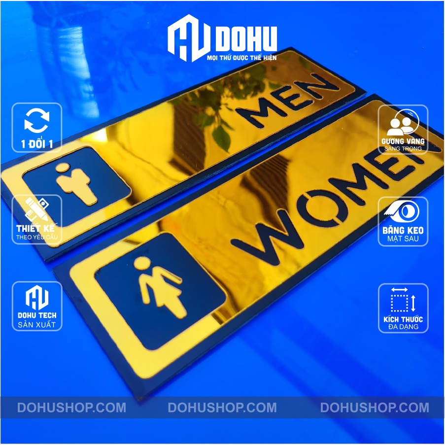 Bộ 2 Bảng WC, Toilet Men và Women Gắn Nhà Vệ Sinh