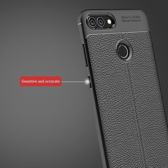 Ốp Silicon Vân Da Cho Huawei Y9-2018 Auto Focus