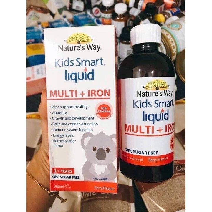 Siro Kids Smart Liquid Multi + Iron giúp bổ sung Sắt, acid folic và các vitamin cho trẻ