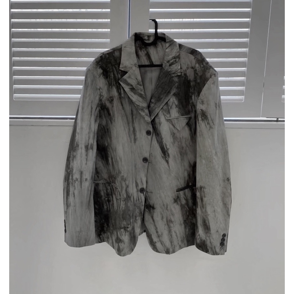 Set Waxed Blazer, Short , Trousers form oversize