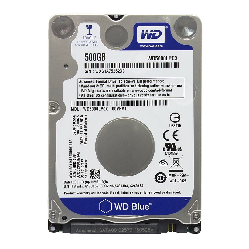 Ổ cứng gắn trong cho laptop 500Gb Western WD5000LPCX (Blue) | BigBuy360 - bigbuy360.vn