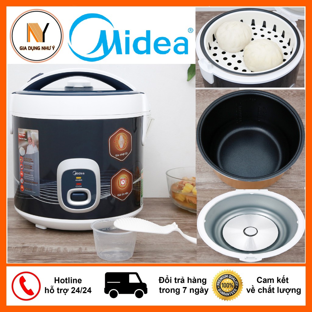 [Mã ELHADEV giảm 4% đơn 300K] Nồi Cơm Điện Midea MR CM1826 Dung Tích 1.8 Lít, Hàng Cao Cấp, Tặng Kèm Giá Hấp