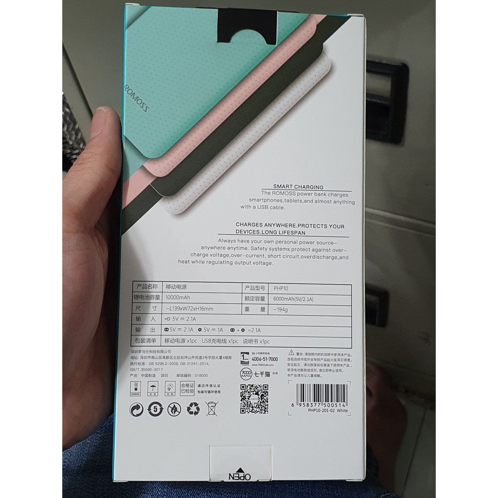 Sạc dự phòng ROMOSS 10.000 maH - Tem Chính Hãng 100% - Giá Hạt Dẻ ( 1 ĐỔI 1 TRONG 3 NGÀY ) (CHUYÊN HÀNG ĐIỆN TỬ LOẠI 1)