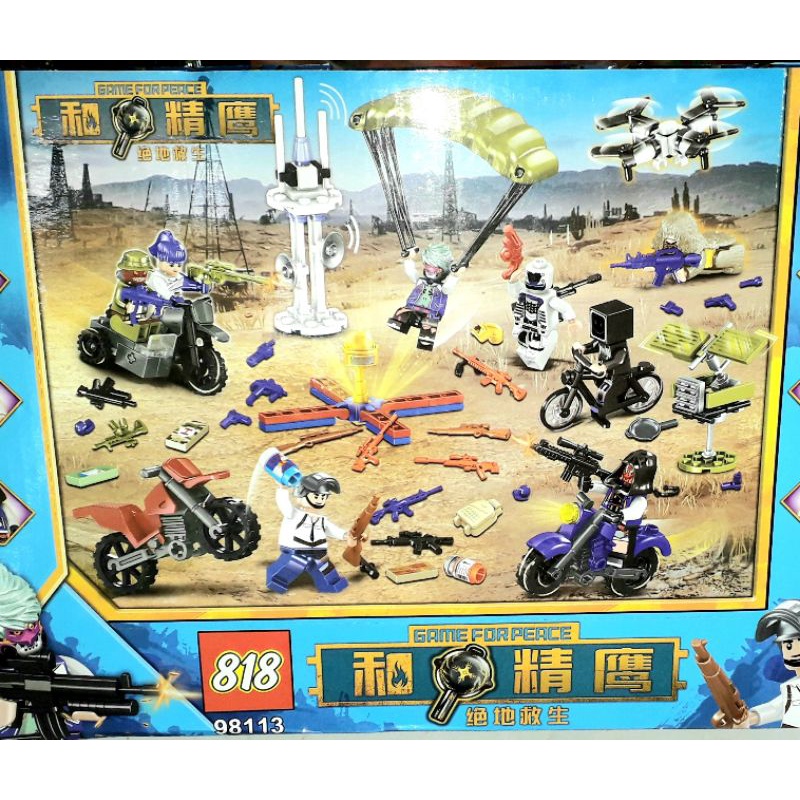Lắp ráp 1 hộp nhân vật trong game Pubg 98113 có nhiều chi tiết bằng nhựa ABS