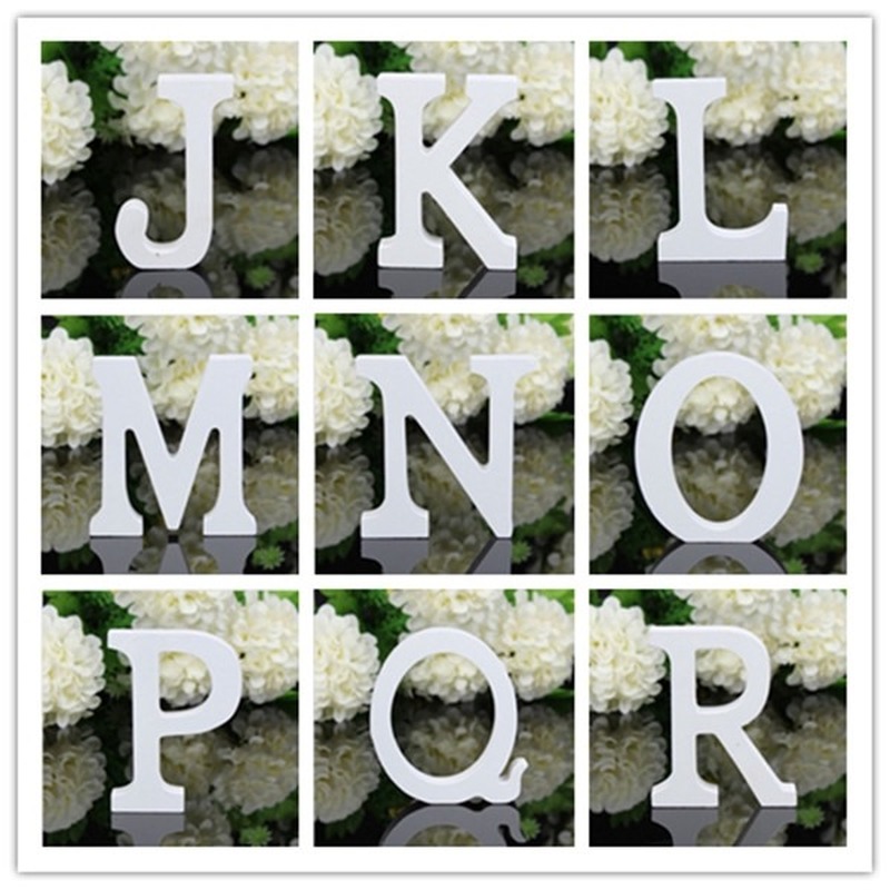 26 Chữ Cái Tiếng Anh Bằng Gỗ Màu Trắng A-Z Trang Trí Tiệc Cưới