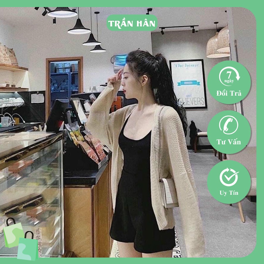 Áo cardigan nữ khoác ngoài chất len lưới mỏng nhẹ phong cách hàn quốcI Trần Hân Shop 2003407