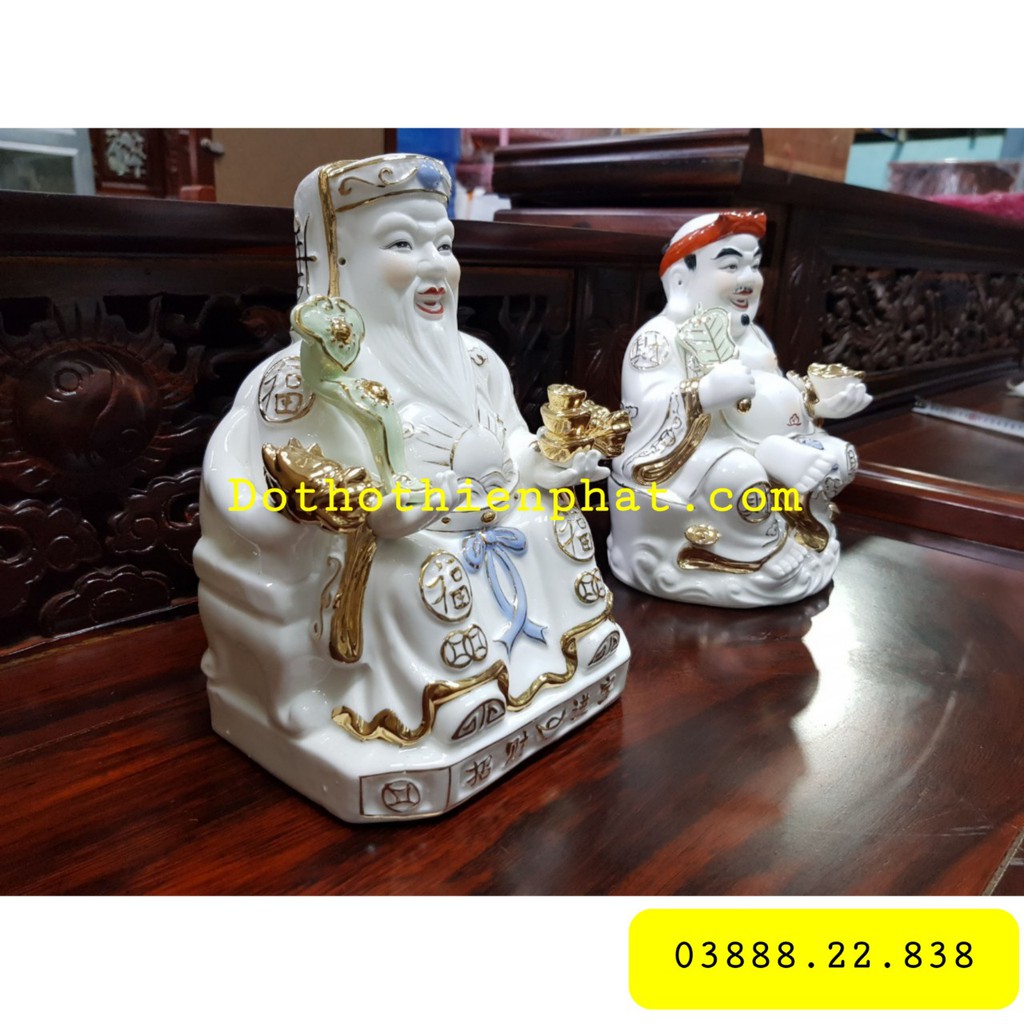 Tượng Thần Tài – Ông Địa sứ 8in cao 22cm