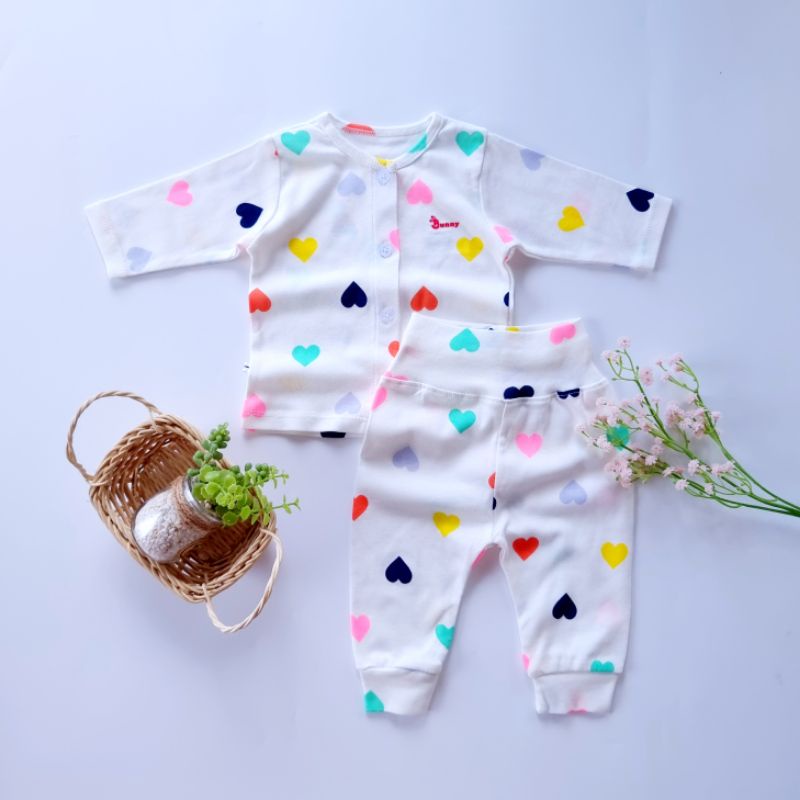 Bunnybaby - Bộ quần áo sơ sinh bé gái Bunny chất cotton Hàn 3-10kg