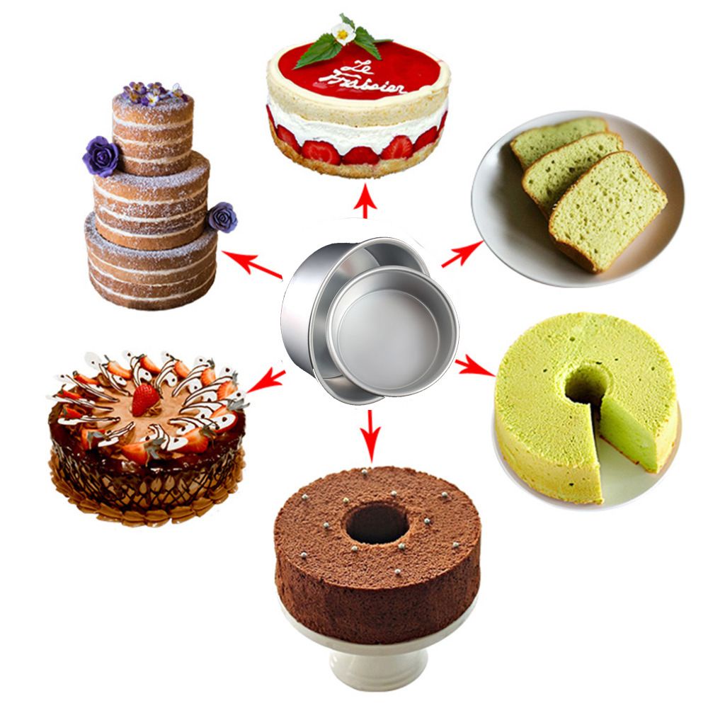 Khuôn Làm Bánh Pudding / Pudding / Pudding / Bánh Đáy Tròn Cố Định Bằng Hợp Kim Nhôm 4 / 6inch Diy