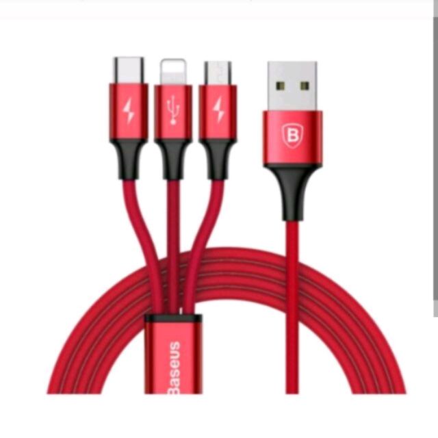 Cáp sạc baseus 3in1