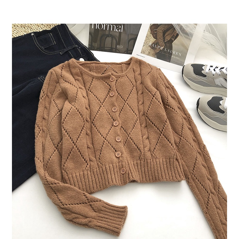 Porozi  Áo Khoác Cardigan Dệt Kim Tay Dài Phong Cách Hàn Quốc Thời Trang Cho Nữ