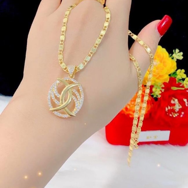 Dây chuyền nữ màu vàng 18 cao cấp mẫu mới cực đẹp