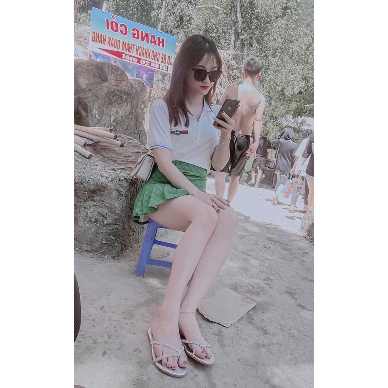 Set Chân Váy Xếp Ly Và Áo Gucci Dễ Thương Baby Ảnh Thật | BigBuy360 - bigbuy360.vn