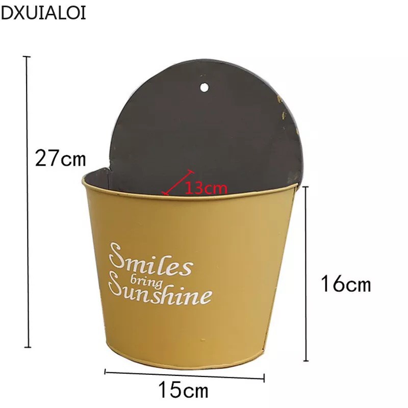 Giỏ Hoa Treo Tường In Chữ Smile Độc Đáo Trang Trí Nhà Cửa, Quán Cafe Tặng Kèm Móc DG-21