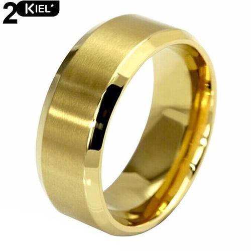 Nhẫn Thép Titan Mạ Vàng 18K Kiểu Dáng Đơn Giản Tiện Dụng Dành Cho Cả Nam Và Nữ