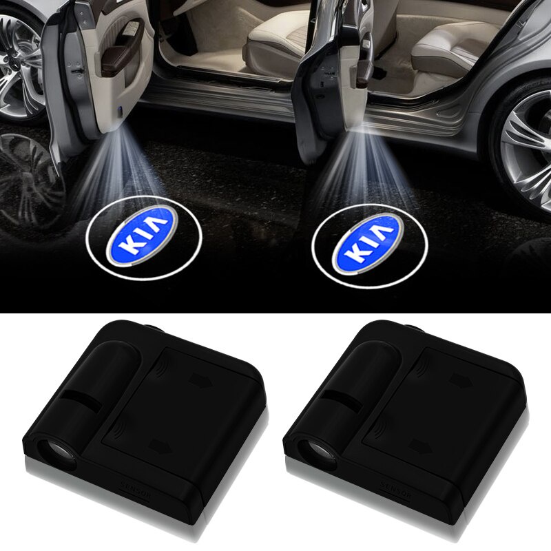 Set 2 đèn led không dây gắn cửa xe hơi Kia Morning Seltos K3 Carens Forte Cerato Soluto