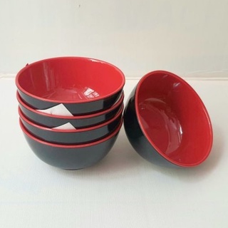 Chén cơm nhựa melamine FATACO cao cấp 2 lớp Đỏ Đen (CO02)
