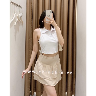 Croptop cổ polo sát nách