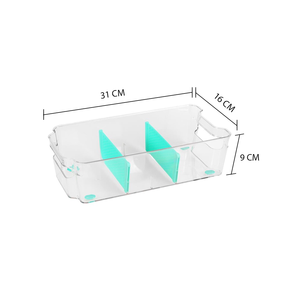 HomeBase KECH Hộp đựng đồ trong tủ lạnh bằng nhựa nhiều ngăn cỡ S W31,3xH8,8xD16cm