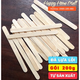 QUE KEM HANDMADE gỗ dài 113mm 135mm 145mm dùng làm kem nhà gỗ đã lựa lỗi trắng sạch