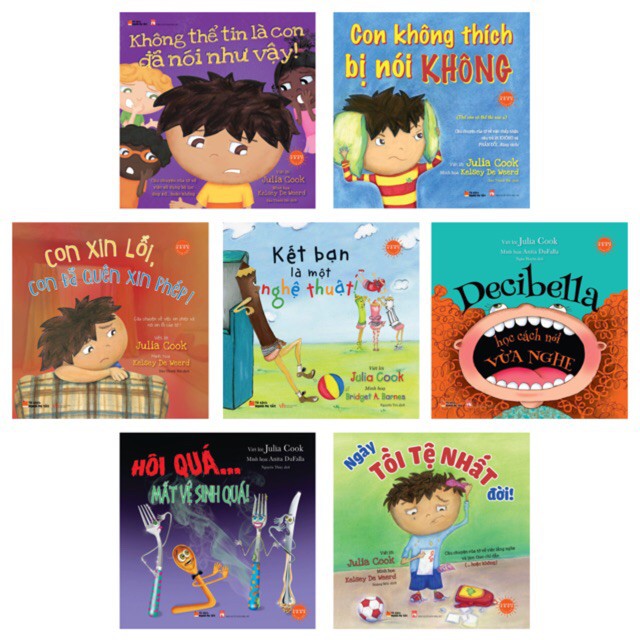 Sách - Combo 7 cuốn song ngữ Julia Cook | BigBuy360 - bigbuy360.vn