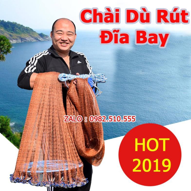 siêu rẻ siêu rẻ Chài Dù Rút - Đĩa Bay Kiểu Mỹ Fria Rộng 4m8 - 6m - 8m A Cường