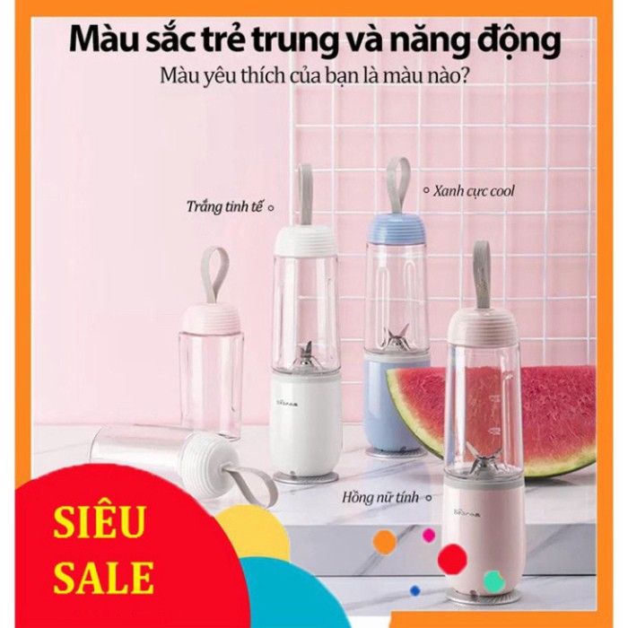 [CHÍNH HÃNG] Máy Xay Sinh Tố Mini Đa Năng Bear LLJ-D04B1 Máy Xay Thực Phẩm Cầm Tay 4 Lưỡi Xay Công Xuất Lớn