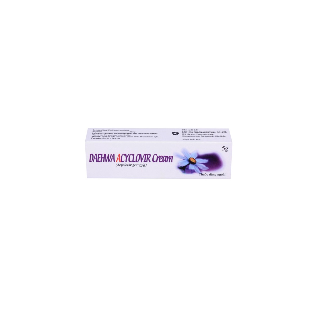 Kem bôi Daehwa Acyclovir 5% Cream tuýp 5g- nhập khẩu Hàn Quốc