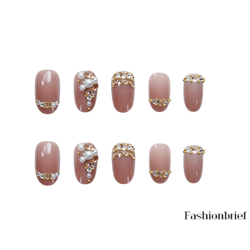 Set 24 Móng Tay Giả Đính Đá Trang Trí Nghệ Thuật