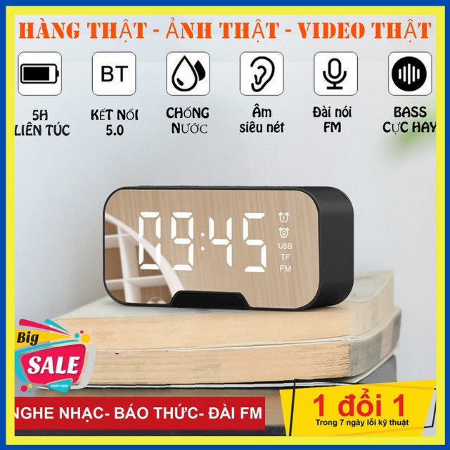 Loa Bluetooth Mini kiêm đồng hồ Báo Thức Để Bàn ✅ FREESHIP ✅ Đồng Hồ Báo Thức G10 Thiết Kế Sang Trọng Tính Tế