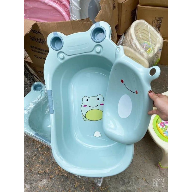 Chậu Tắm hình Êch cho bé Hàng đẹp kích thước to cho bé 0-4 tuổi