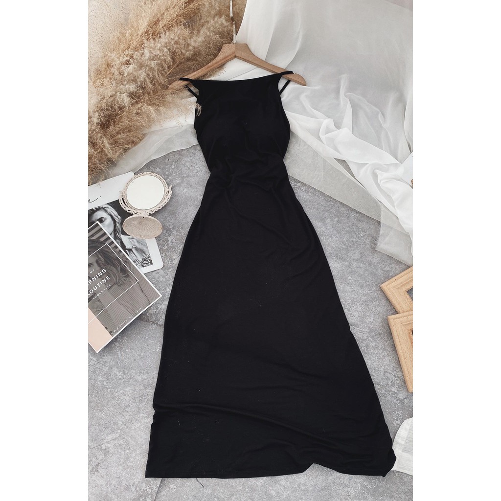 [Mã SKAMA06 giảm 8% tối đa 50K đơn 250K] ĐẦM MAXI ĐEN HỞ LƯNG | BigBuy360 - bigbuy360.vn