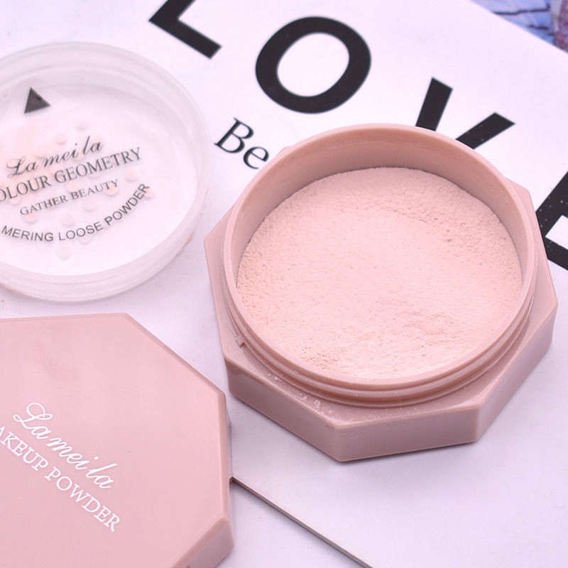 Phấn phủ Lameila phấn nền Makeup Powder dạng bột siêu mịn vỏ hồng hình lục giác sang chảnh Zoha