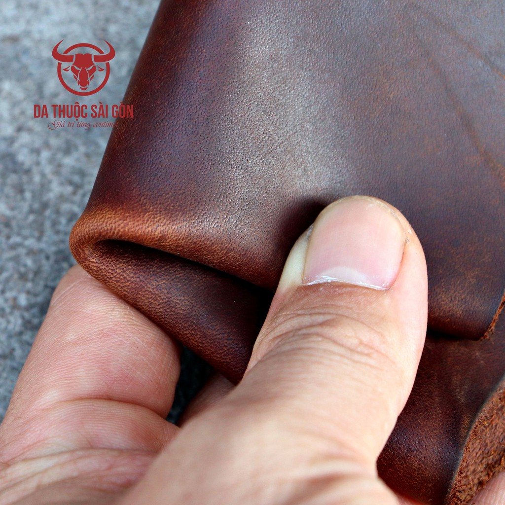 10 Pia da sáp ngựa điên màu nâu hạt dẻ  thương hiệu Da Thuộc Sài Gòn