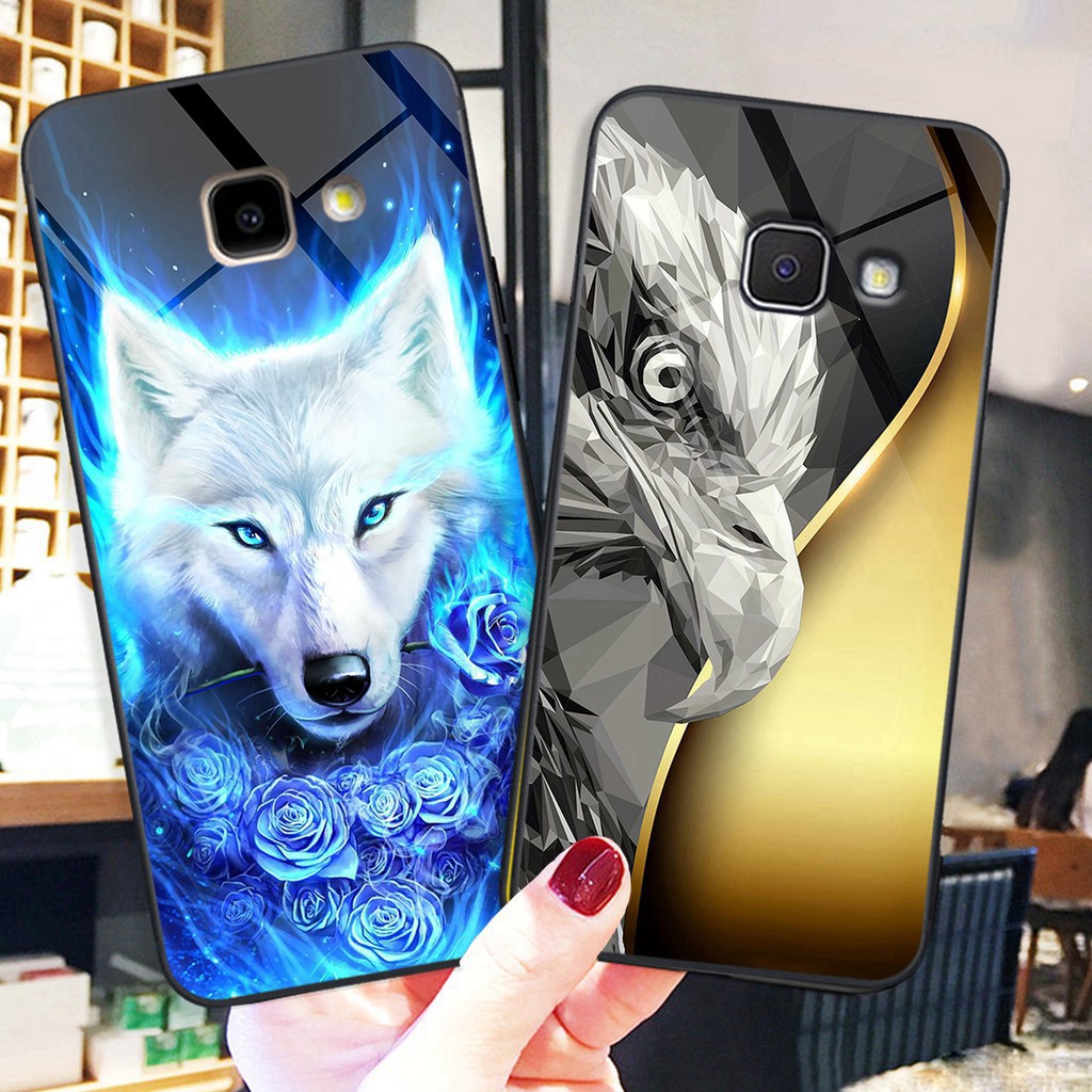 Ốp lưng kính CƯỜNG LỰC điện thoại SAMSUNG J4 PLUS - J7 PRIME in hình rồng sói Doremistorevn