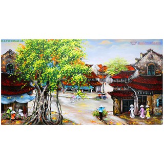 Tranh đính đá Phố cổ 105x60