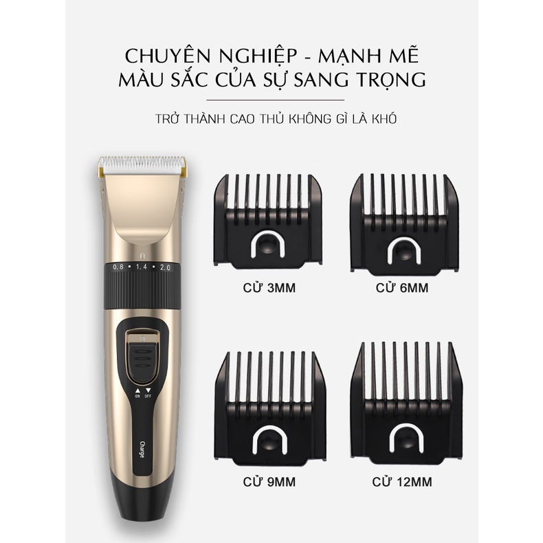 Tông đơ cắt tóc chuyên nghiệp kèm 4 đầu lược thay - FREESHIP - TICKMUA - LD021V