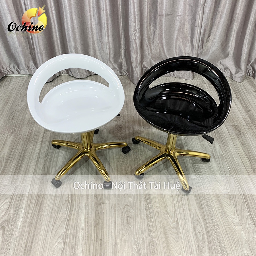Ghế Trang Điểm Xoay, Ghế Spa Phun Săm Mẫu Nhựa Khoét lỗ Chân Vàng Sao Cao Cấp (Hình Thật Shop Chụp)