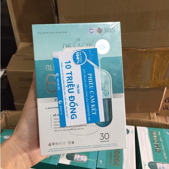 [Nguyên mã] Viên uống trắng da glutathione 600 DR_ Lacir Chính Hãng