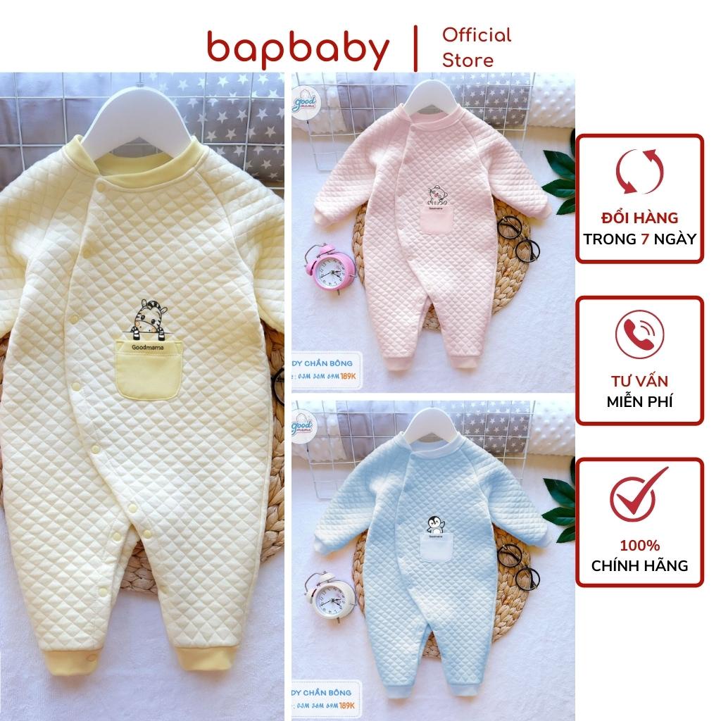 Body cho bé sơ sinh Goodmama, chất vải trần bông, size 0 9 tháng