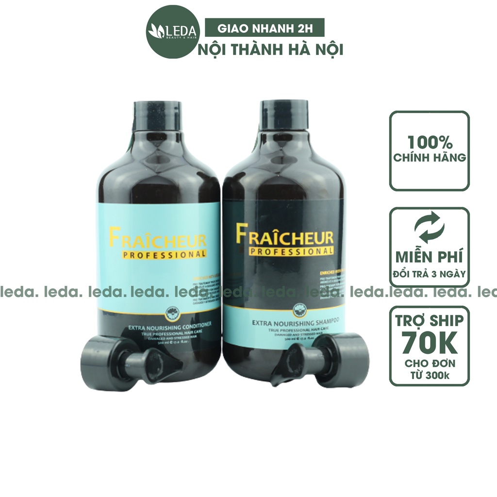 Dầu gội Fraicheur Cho da đầu khô gàu phục hồi giữ ẩm sâu cho tóc uốn nhuộm 500ml Leda