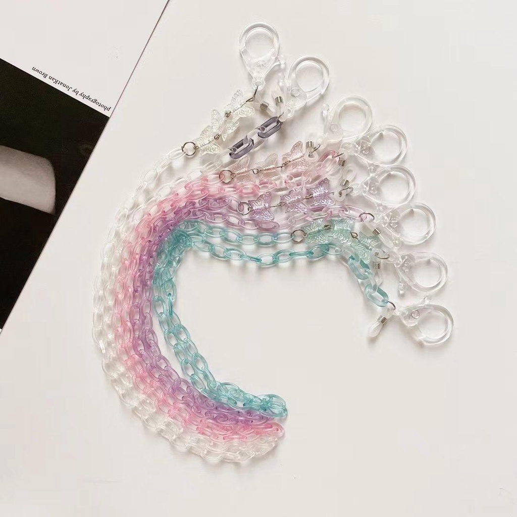 CACTU Dây Đeo Mắt Kính Bằng Acrylic Hình Bướm Giá Đỡ