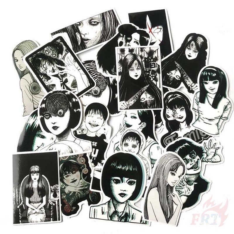 combo 30-60 cái sticker kinh dị jurrjilto decal bóc dán/ hình dán jurrjilto kính dị