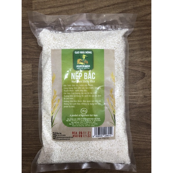 Gạo nếp Bắc Agrofarm túi 1kg
