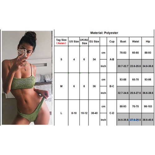 Set bikini kiểu vải nhún màu trơn gợi cảm cho nữ | BigBuy360 - bigbuy360.vn
