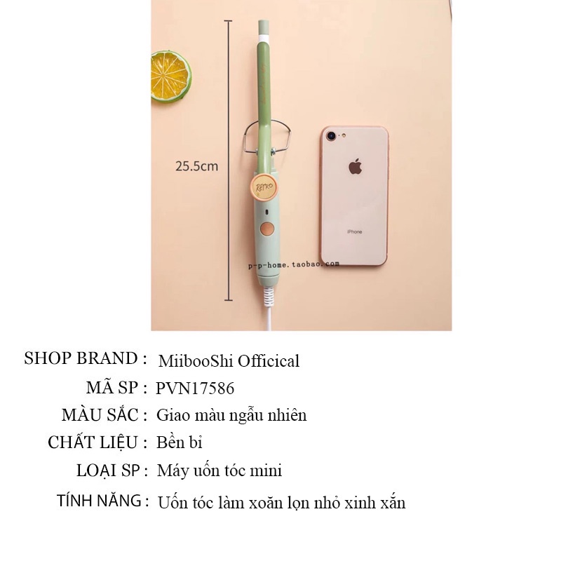 Máy uốn tóc hàn quốc mini ngàm nhỏ Retro có ngàm giữ tạo lọn xoăn nhỏ MiibooShi PVN17586