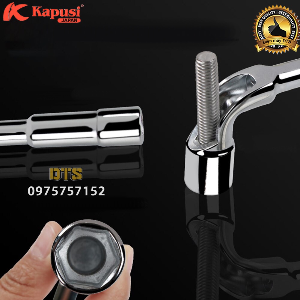 Cần điếu lỗ Nhật Kapusi 6-19mm, khóa ống điếu 2 đầu, tay vặn chữ L, cờ lê chữ L có lỗ đầu lục giác thép CR-V cao cấp