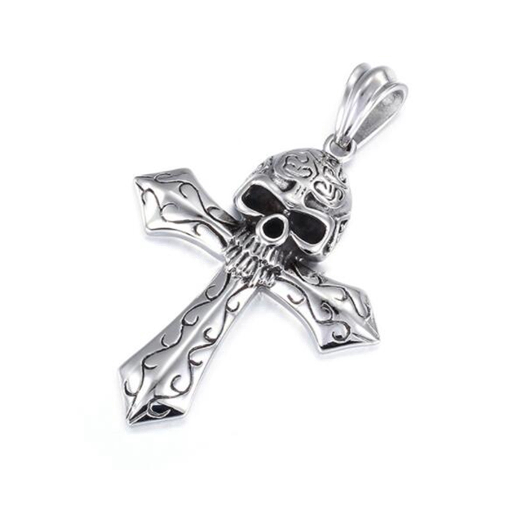 New listing skull crossbones domination male chain necklace titanium steel chain necklace