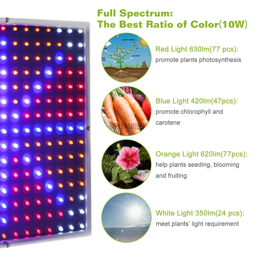 225LED Grow Light Lamp Ultrathin Panel Bulbs Hydroponics Indoor Plant Veg