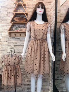 Set mẹ bé voan lưới bi